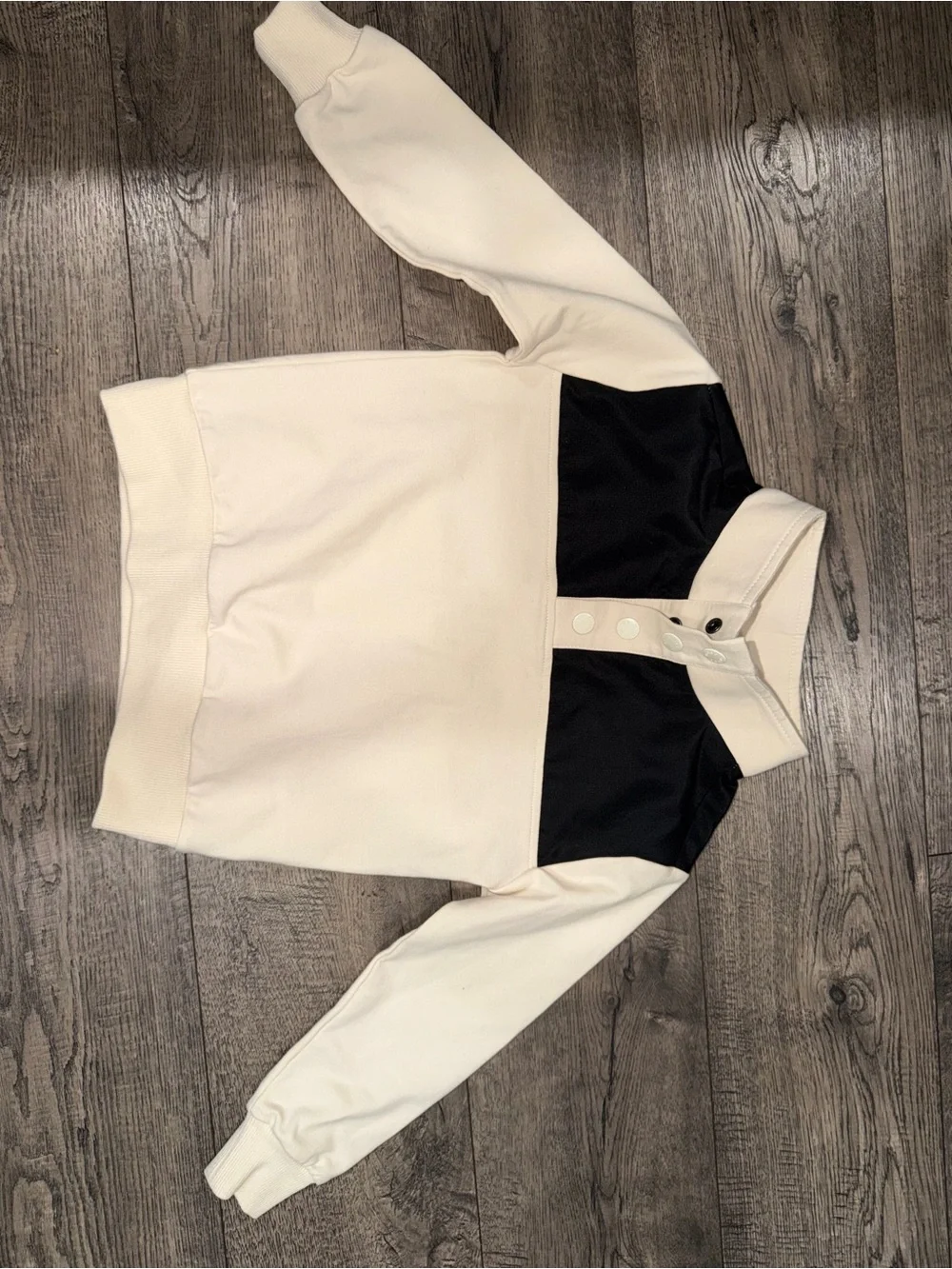 Kids Two-Tone Ivory and Black Pullover Sweater